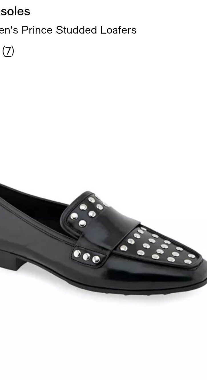 AEROSOLES Black Studded Prince Loafers NWOT Woman Size 9.5M